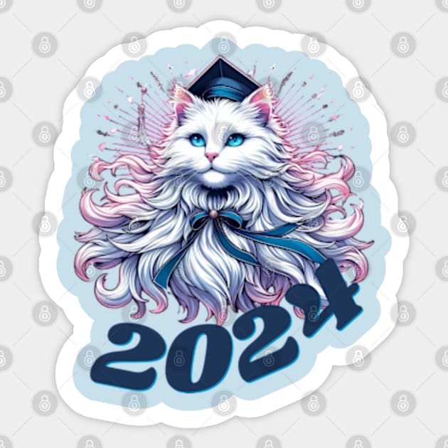 Graduation 2024 Majestic Cat Sticker by Malus Cattus